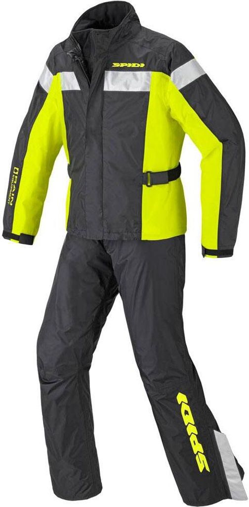 Spidi Touring Rain Kit Two Piece Motorrad Regenkombi, schwarz/gelb, S