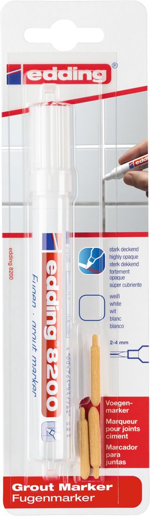 Edding 8200, Weiß, Weiß, Rundspitze, Rechteck, 2 mm, 4 mm Produktbild 