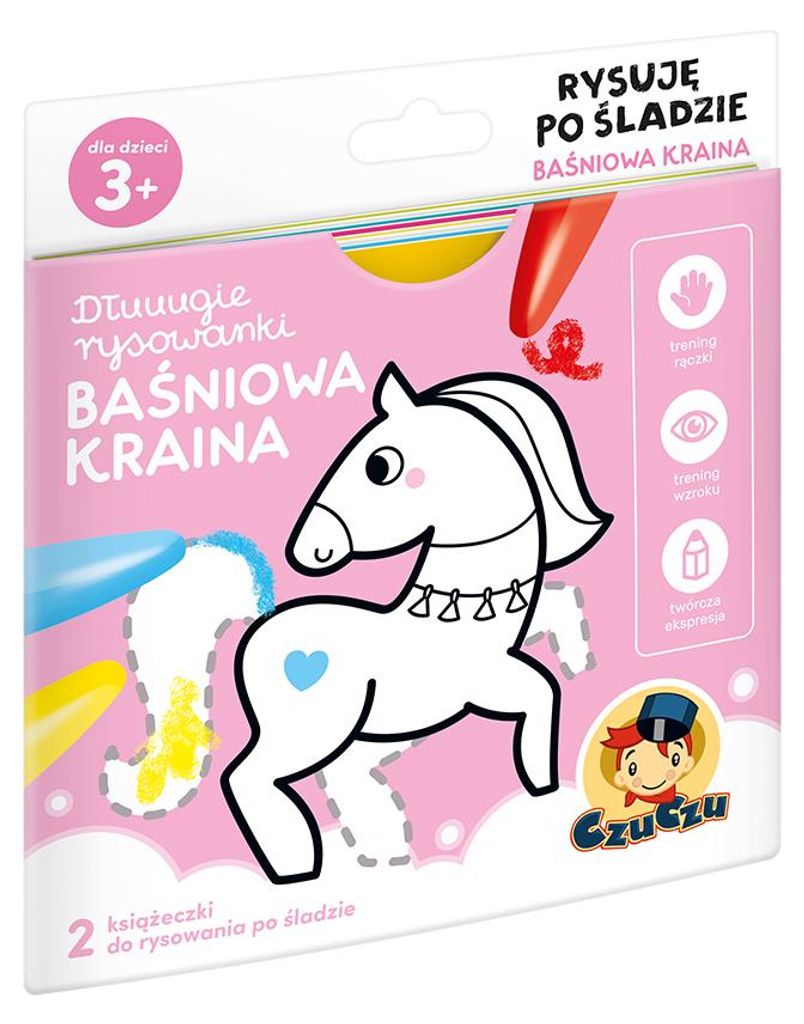Długie rysowanki Rysuję po śladzie Baśniowa kraina dla dzieci 3+ CzuCzu
