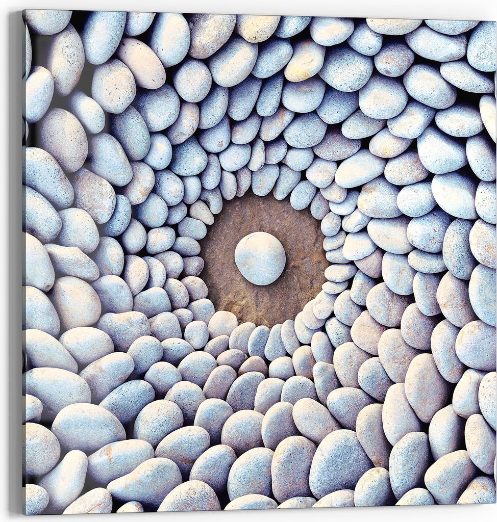 DEQORI Glasbild Echtglas 50x50 cm 'Meditative Steinformation' Wandbild Bild modern Deko