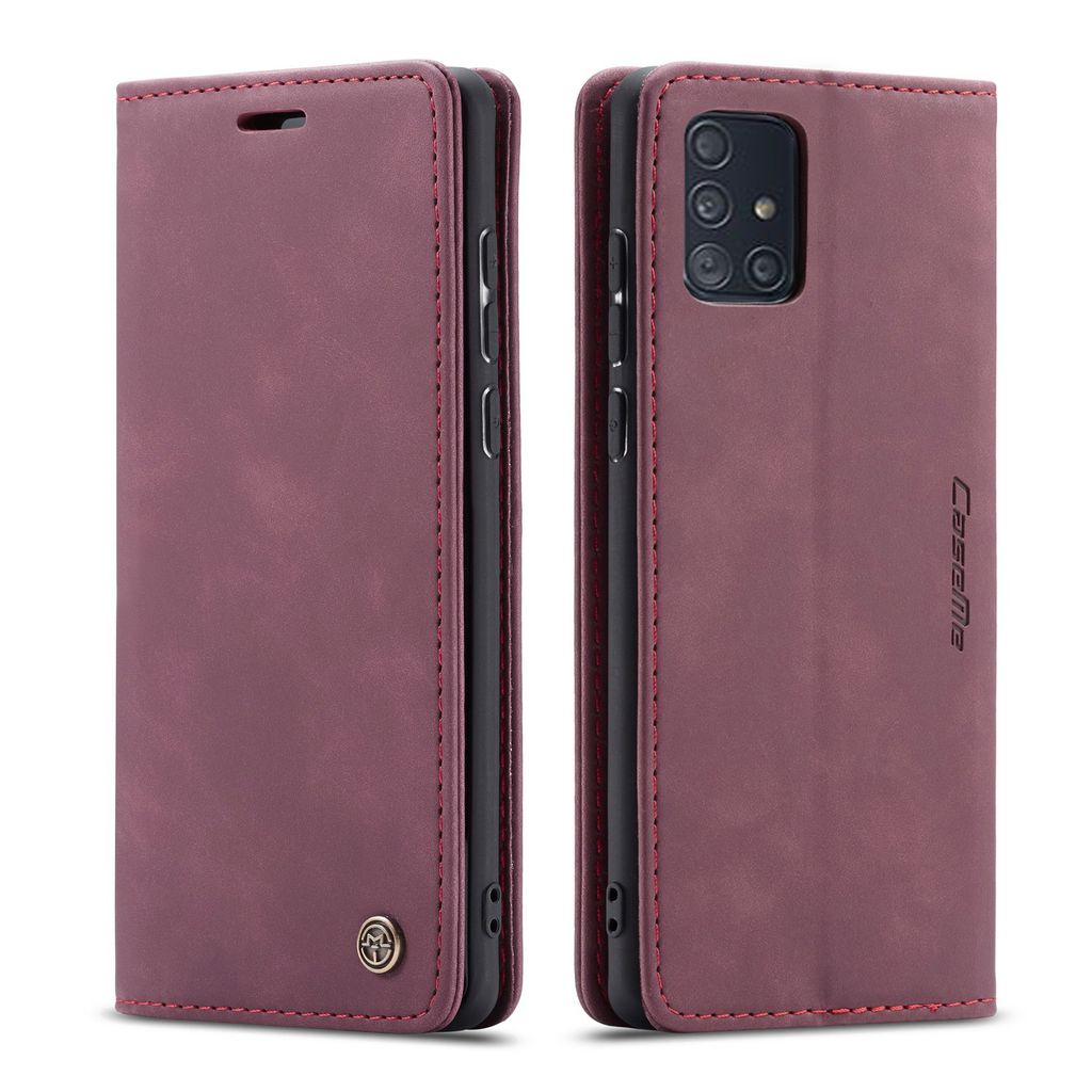 Galaxy A71 Hülle, Retro Kunstledertasche, Kartenfächer, Produktbild 