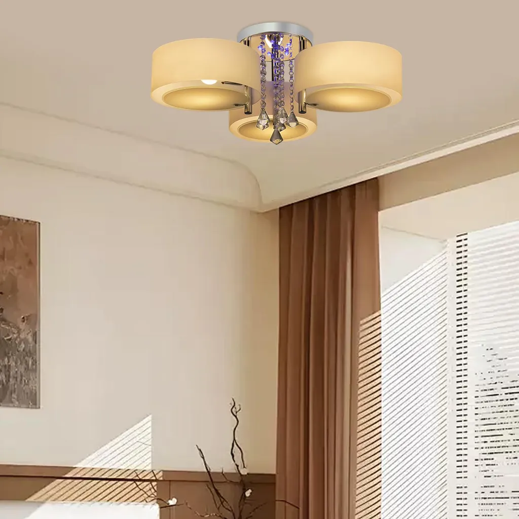 Plafonnier moderne blanc télécommande intensité variable pour la chambre - 5