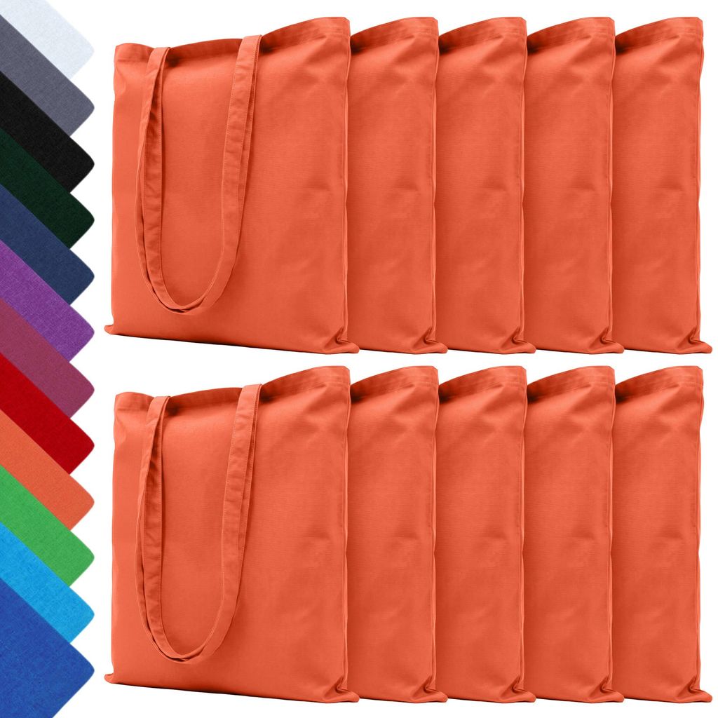 EllaTex 10er Set Baumwolltaschen 38x42 cm – Stoffbeutel aus Produktbild 