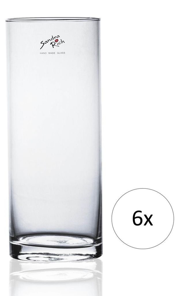 6er Set Glasvasen, Dekogläser CYLI zylindrisch rund H. 25cm Produktbild 