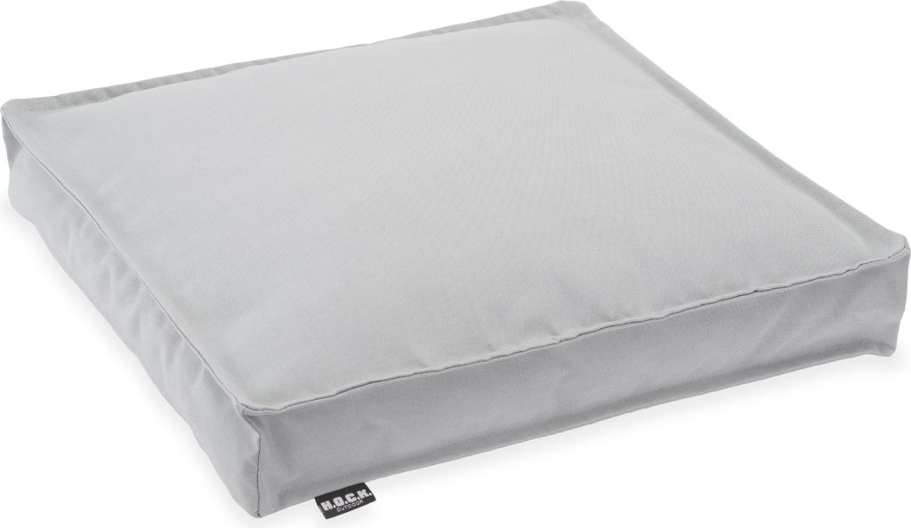 H.O.C.K. Classic Uni Outdoor Sitzkissen - 40x40x5cm Stuhlkissen für Draußen - Wetterfestes Polster Hellgrau