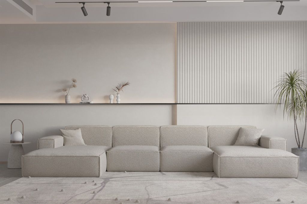 Wohnlandschaft U-Form CELES PREMIUM in Stoff Ascot Bukla Produktbild 