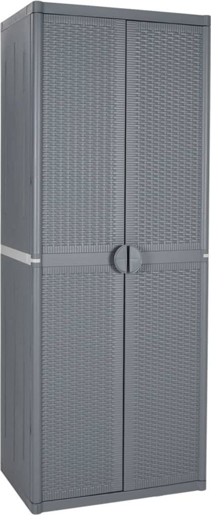 Gartenschrank Grau 65x45x172 cm PP Rattan