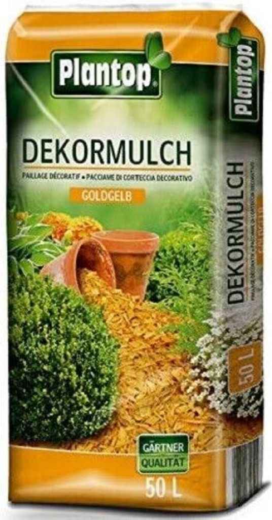 A bag of decorative mulch for gardening.