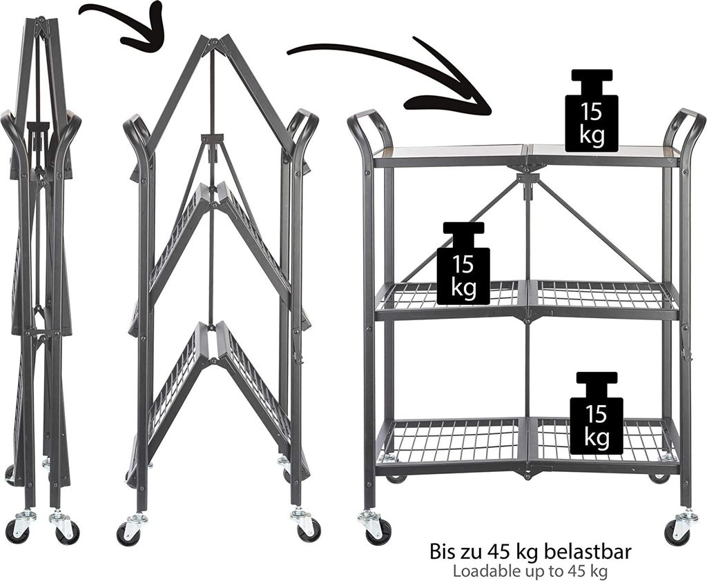 ONVAYA® Küchenwagen James klappbar | Servierwagen auf Produktbild 4