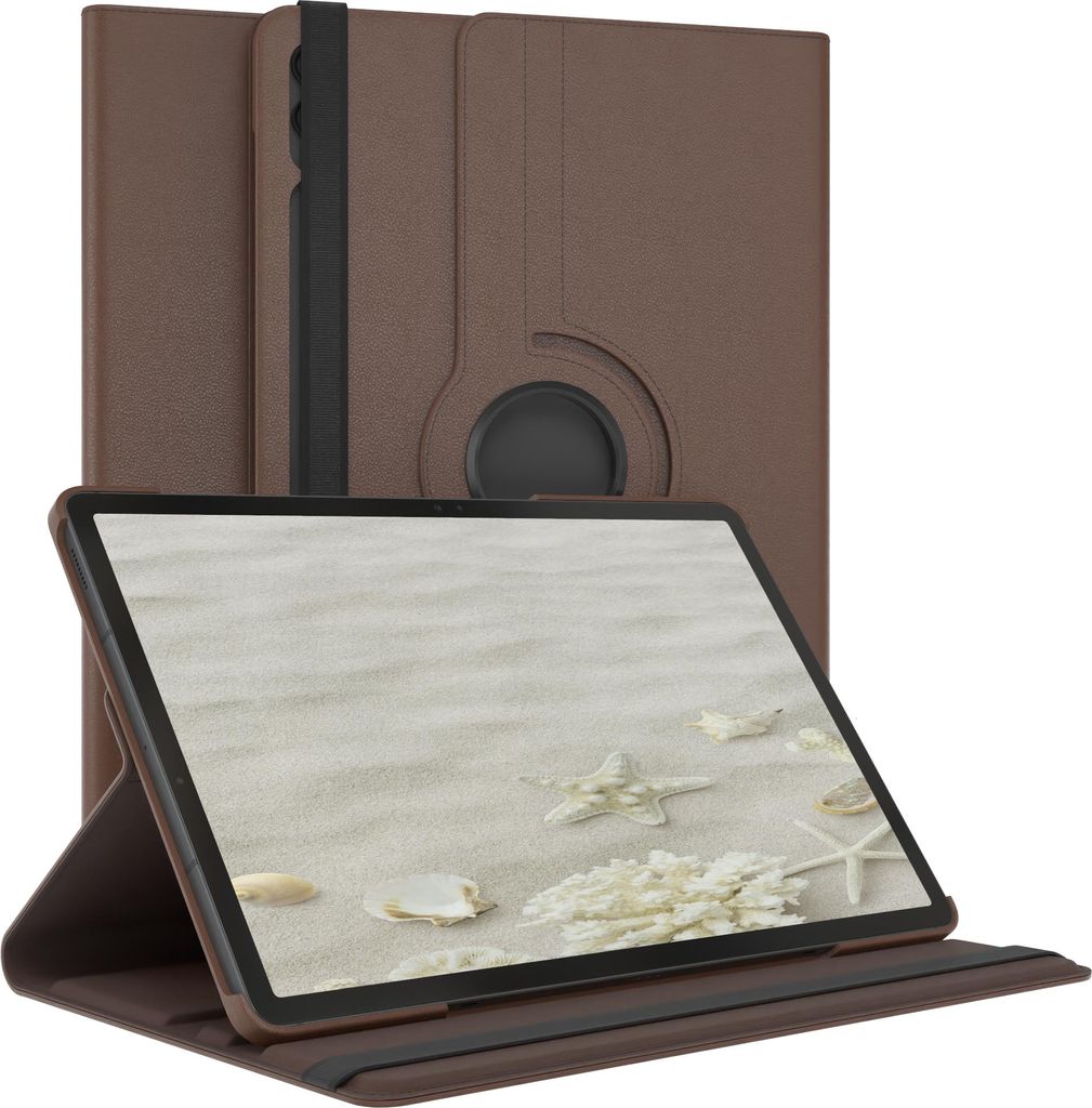EAZY CASE - Tablet Hülle für Samsung Galaxy Tab S10 Plus Schutzhülle, Tablet Case 360° drehbar in Braun