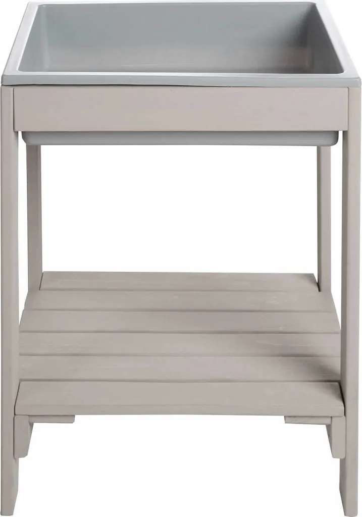 Table de Jeux Tiny en Bois Massif Gris pour Sable et Eau Extérieur - 21