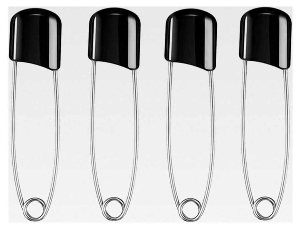 Sicherheitsnadeln – Sicherheitsnadel mit Schutzkappe – Schwarz – 5,4 cm – Windelnadel – Sicherheitsnadel – 4 Stück – Sicherheitsnade...