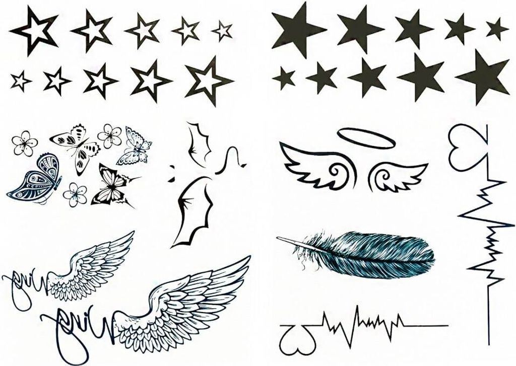Oblique Unique 34 Stk Temporäre Tattoos Klebetattoo Produktbild 