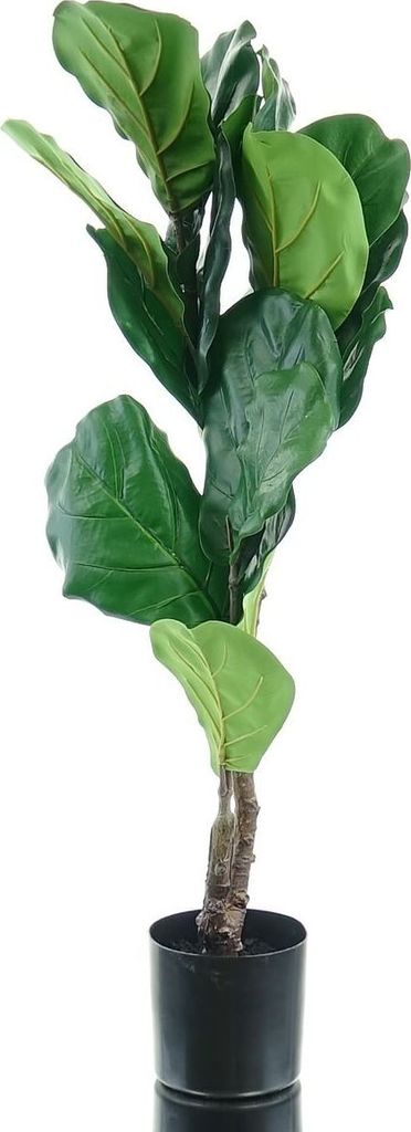 GASPER Geigenkastengummibaum - Ficus lyrata schwarzer Topf 80 cm - Kunstpflanzen