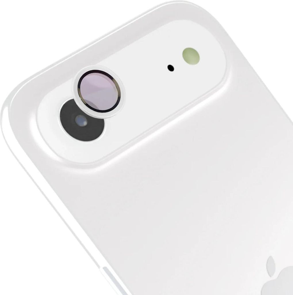 Glas für die Kamera mit Applikator für iPhone Air, Bizon Glass Snap Lens, 1 Set, Weißer Rahmen