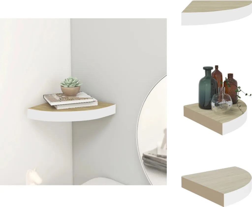 Scaffale Angolare Galleggiante vidaXL 35x35 Rovere Bianco - Offerta