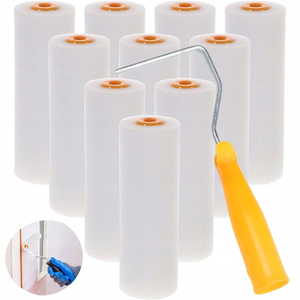 Schuimroller Set – Verfroller Poliurethaan 10 cm, 10 Stuks Productafbeelding 