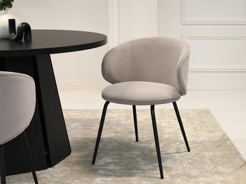Esszimmerstuhl FLORIA - graubeige/schwarz Produktbild 
