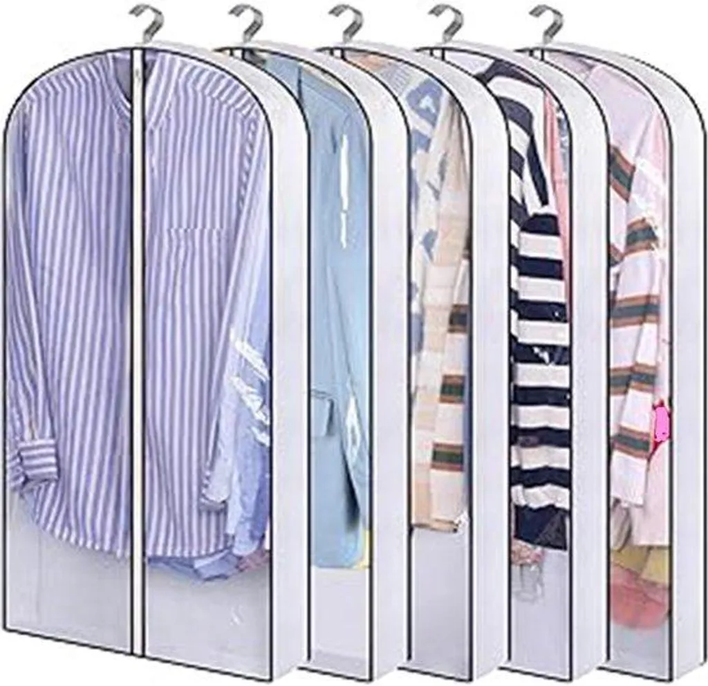 Lot de housses de protection vêtements transparentes avec insert de 10 cm