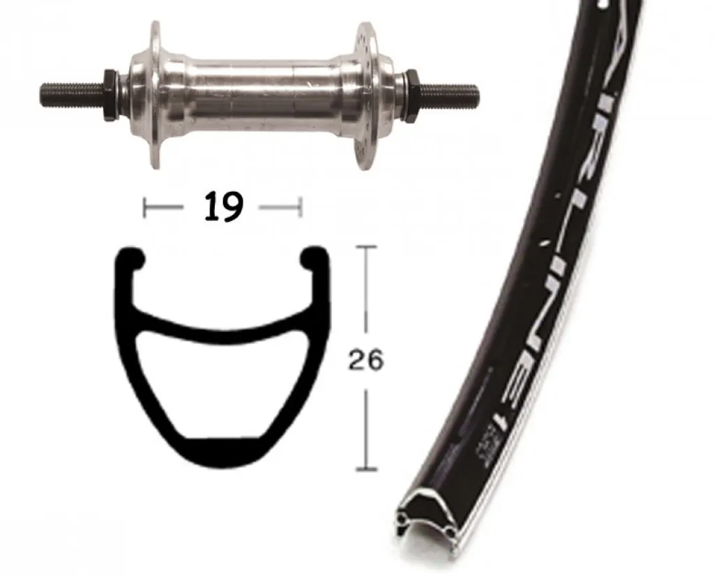 Roue arrière de vélo 28x1,75 avec moyeu en aluminium argenté rigide 36L