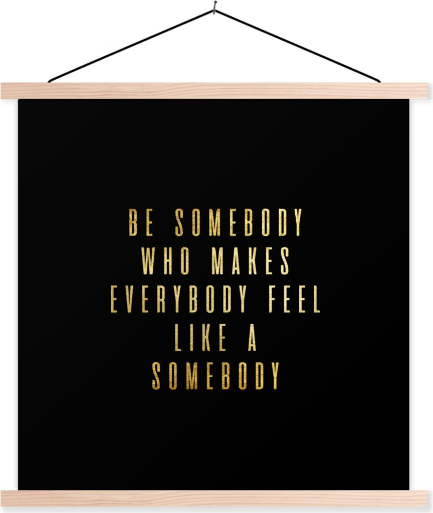 MuchoWow Textilposter Zitate - Sprichwörter - Gold - Briefe 60x60 cm mit holzfarbenen Rahmen - Wanddekoration