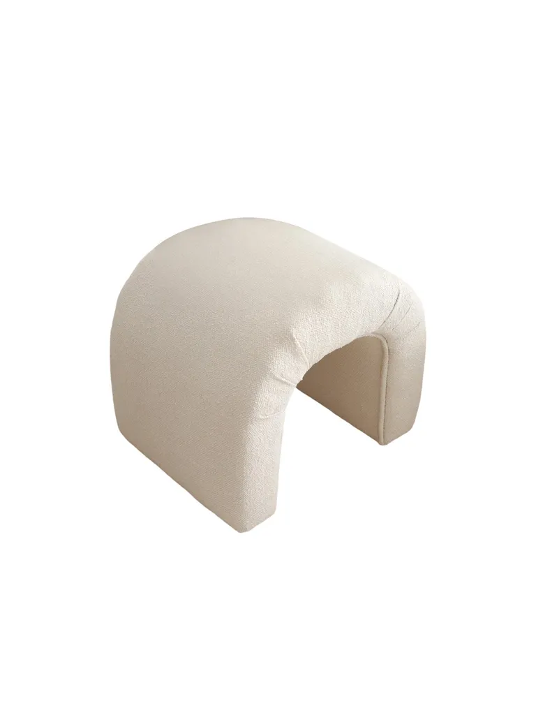 Pouf Hanah Home Nu Teddy Cream en Polyester 51x46x45 cm - Design Chic