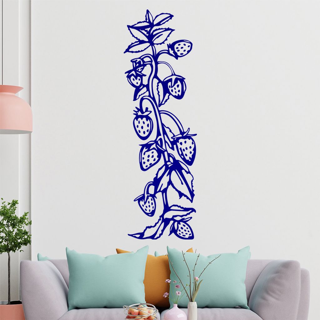 Himbeere - Pflanzen Wandtattoo in 6 Größen - Wandaufkleber Wall Sticker - Dekoration, Küche, Wohnzimmer, Schlafzimmer, Badezimmer