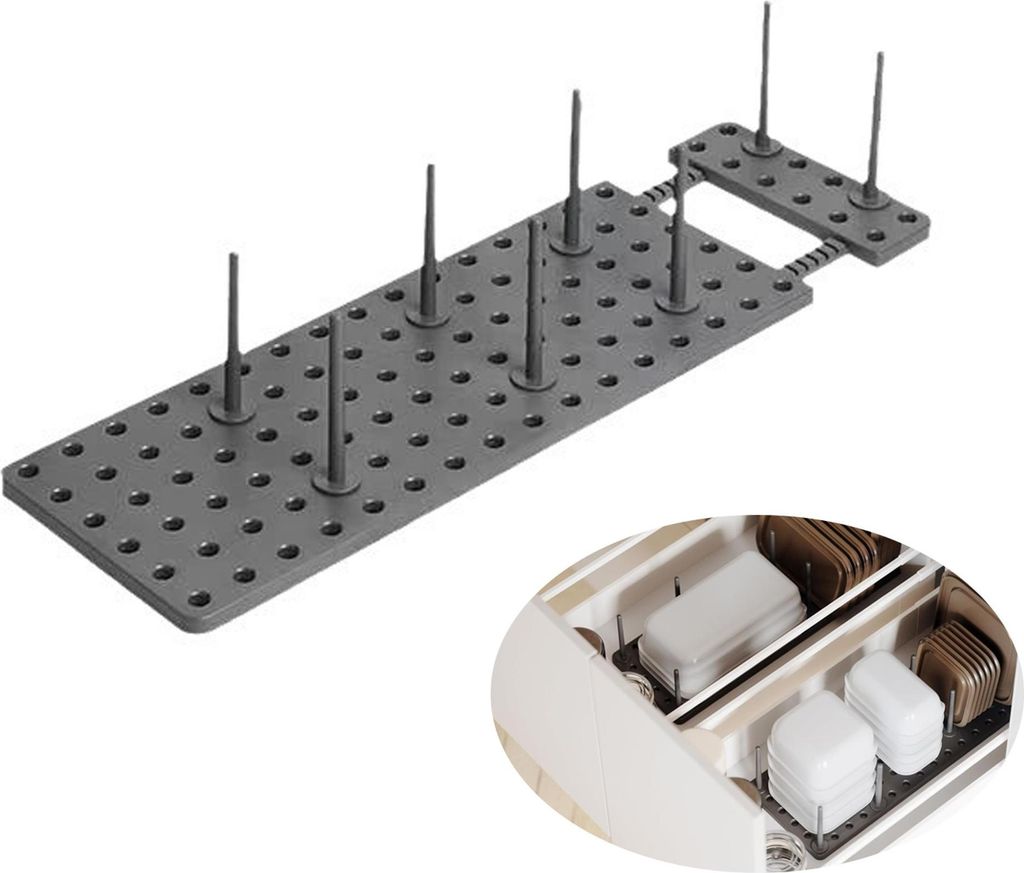 Schubladeneinsätze organizer, Schubladen Organizer Küche (2 Stück), Küchenschrank Ordnungssystem zur Aufbewahrung von Töpfen, Deckeln, Containern