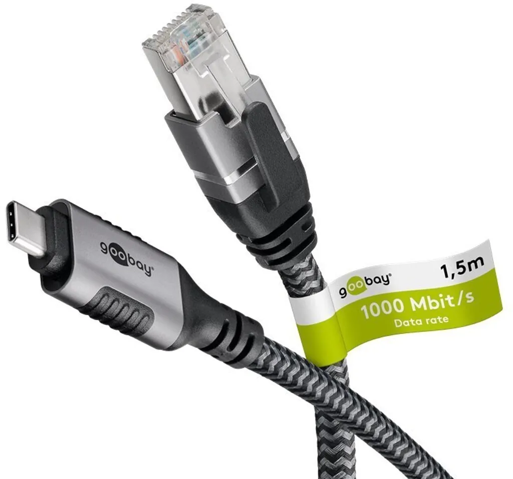 Goobay 70697 Adattatore LAN USB-C Gigabit - Cavo Rinforzato 1.5m