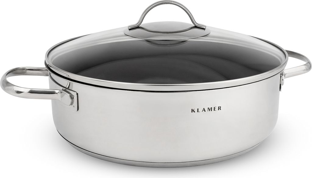 KLAMER Servierpfanne mit Deckel 28cm Induktion, Produktbild 