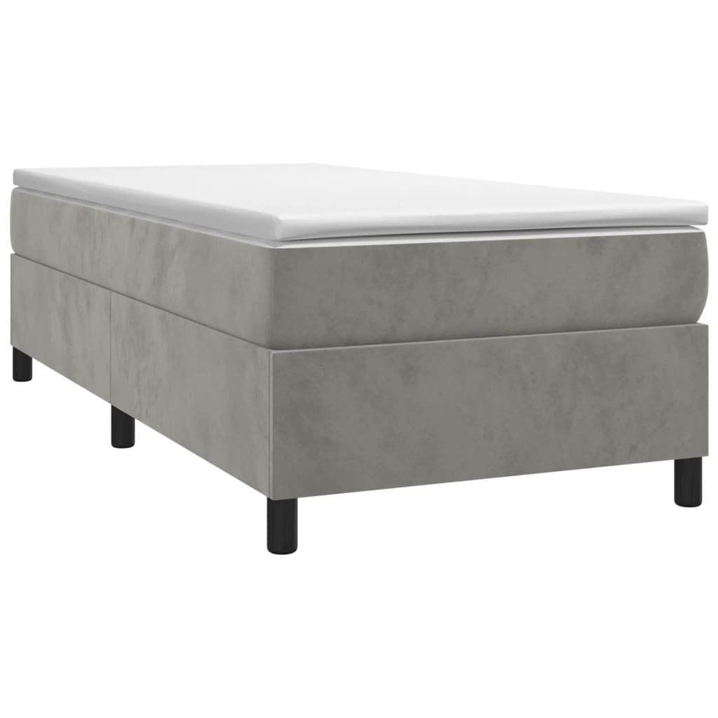 "Winterschlussverkauf "Boxspringbett/Bettrahmen - CLORIS - Einzelbett -gestell Hellgrau 90x200 cm - Einfache Montage - Samt - NeuMöbel6332277