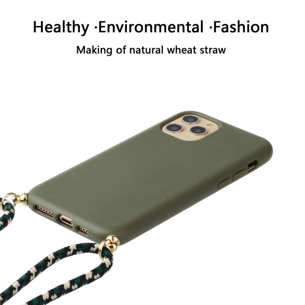 CoverKingz Handyhülle Mit Umhängeband Für IPhone 14 Plus – Silikon Case In Oliv Grün
