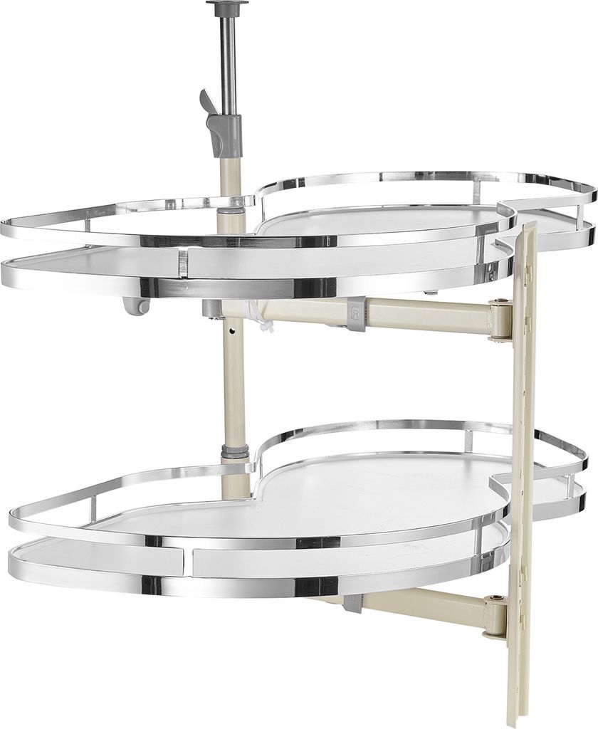 VEVOR Schrank-Organizer für die rechte Ecke, ausziehbarer Rollo-Schrank-Organizer, 2 Ebenen, höhenverstellbar, Soft-Close-Küchen-Organizer