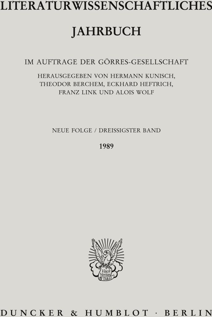 Literaturwissenschaftliches Jahrbuch.