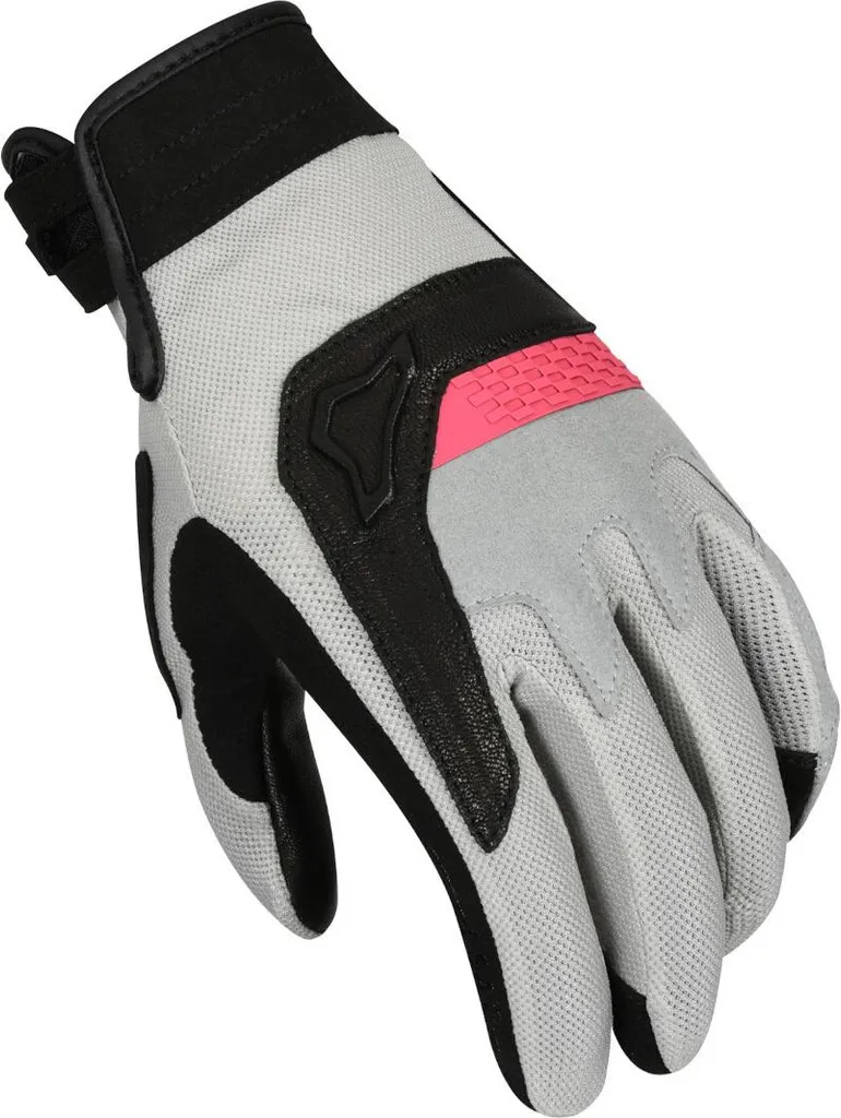 Gants moto Macna Congra femmes gris noir rose taille L protecteurs