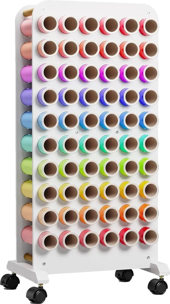 Meuble de rangement vinyles en bois MDF avec roulettes, 42x31x86 cm