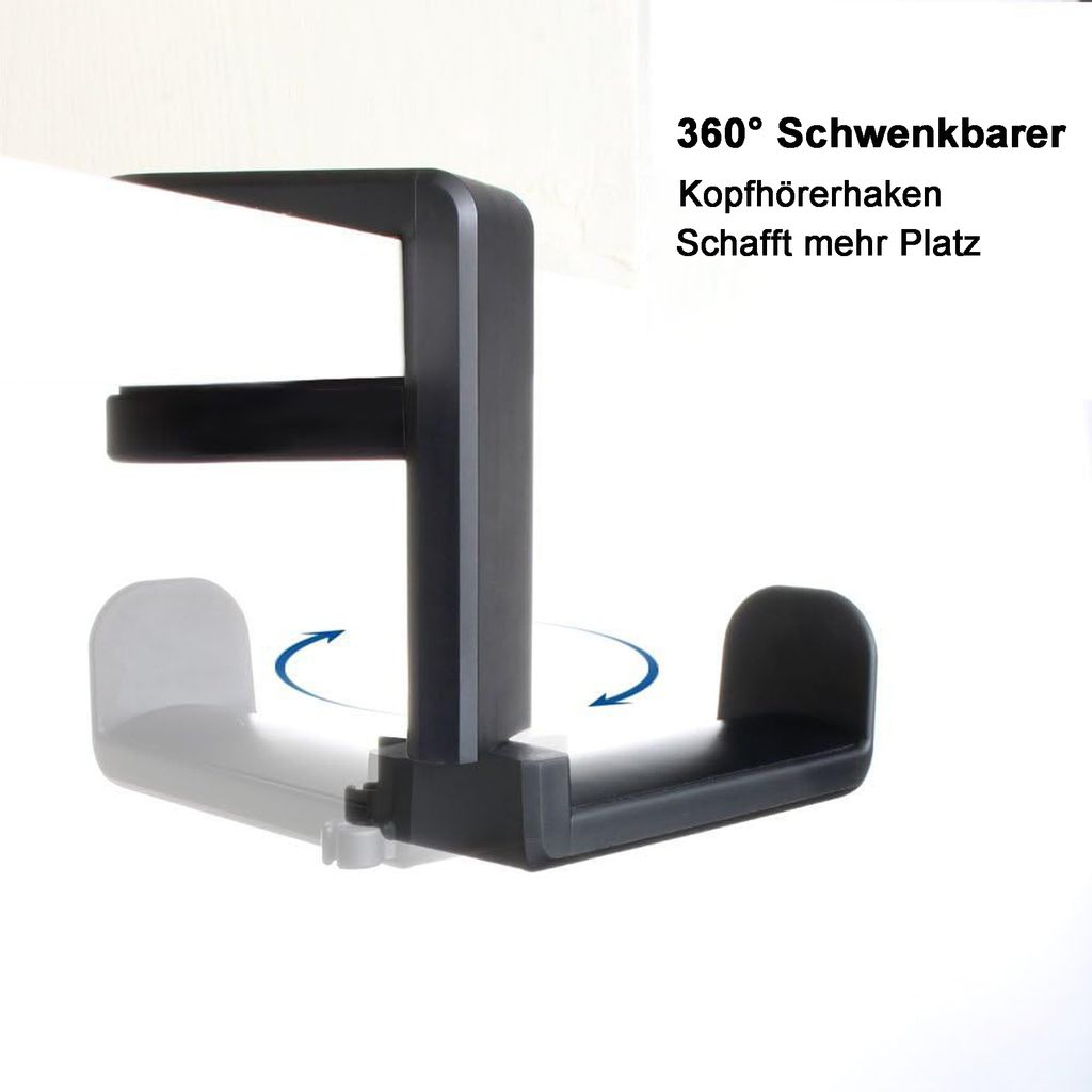 2x Kopfhörer Ständer Mit 360° Drehgelenk - Schreibtisch Halterung Für Gaming Headsets