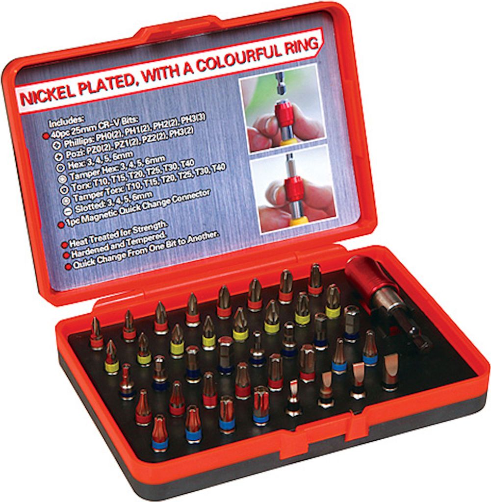 PROREGAL Bit-Set 41 Stück mit Magnetbithalter, Bit 25mm, S2