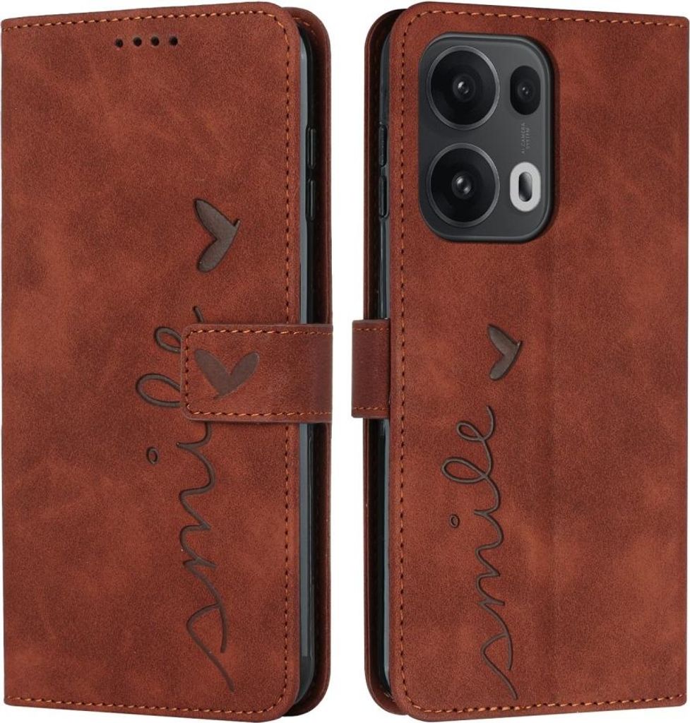 OPPO Reno13 Pro 5G Hülle - Coverup Smile Klapphülle - Braun
