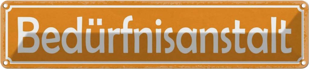 vianmo Blechschild 10x46 cm Bedürfnisanstalt WC Toiletten Spruch Zitat