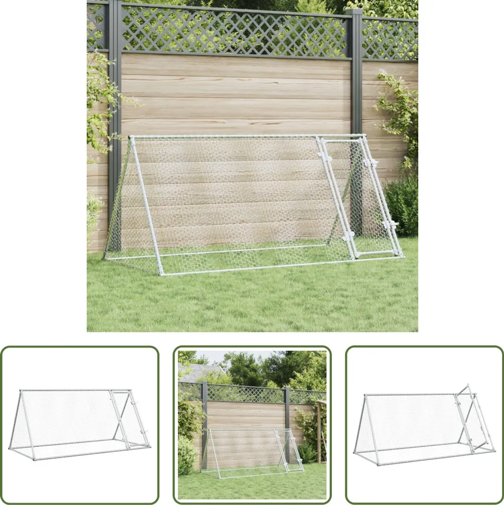 The Living Store Gabbia per polli Silver 200x105x91 cm Acciaio zincato
