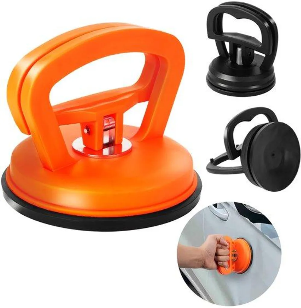 Lot de 3 ventouses en aluminium orange et noir pour carrosserie auto