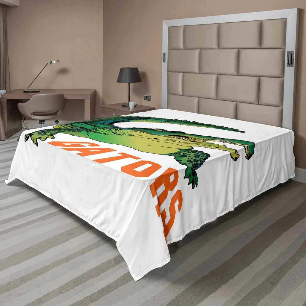 Drap de lit Reptile Alligator 260x228 cm ABAKUHAUS microfibre douce