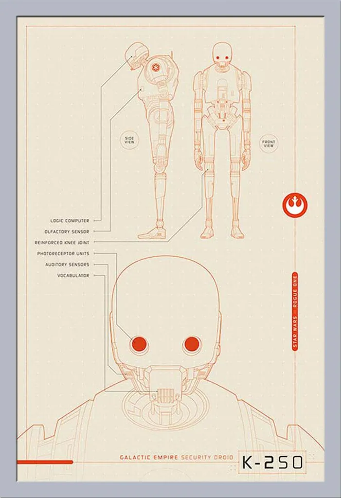Regalo Star Wars: Poster K-2SO + Cornice Argento Shinsuke Inclusa