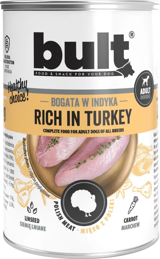 BULT Cibo Umido per Cani al Tacchino 400g - Nutrizione Naturale Premium