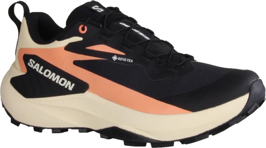Salomon Genesis GTX W 478079 Wanderschuhe, Damen, Materialmix, Black/Peach - Wanderschuhe Outdoor Damen, Schwarz