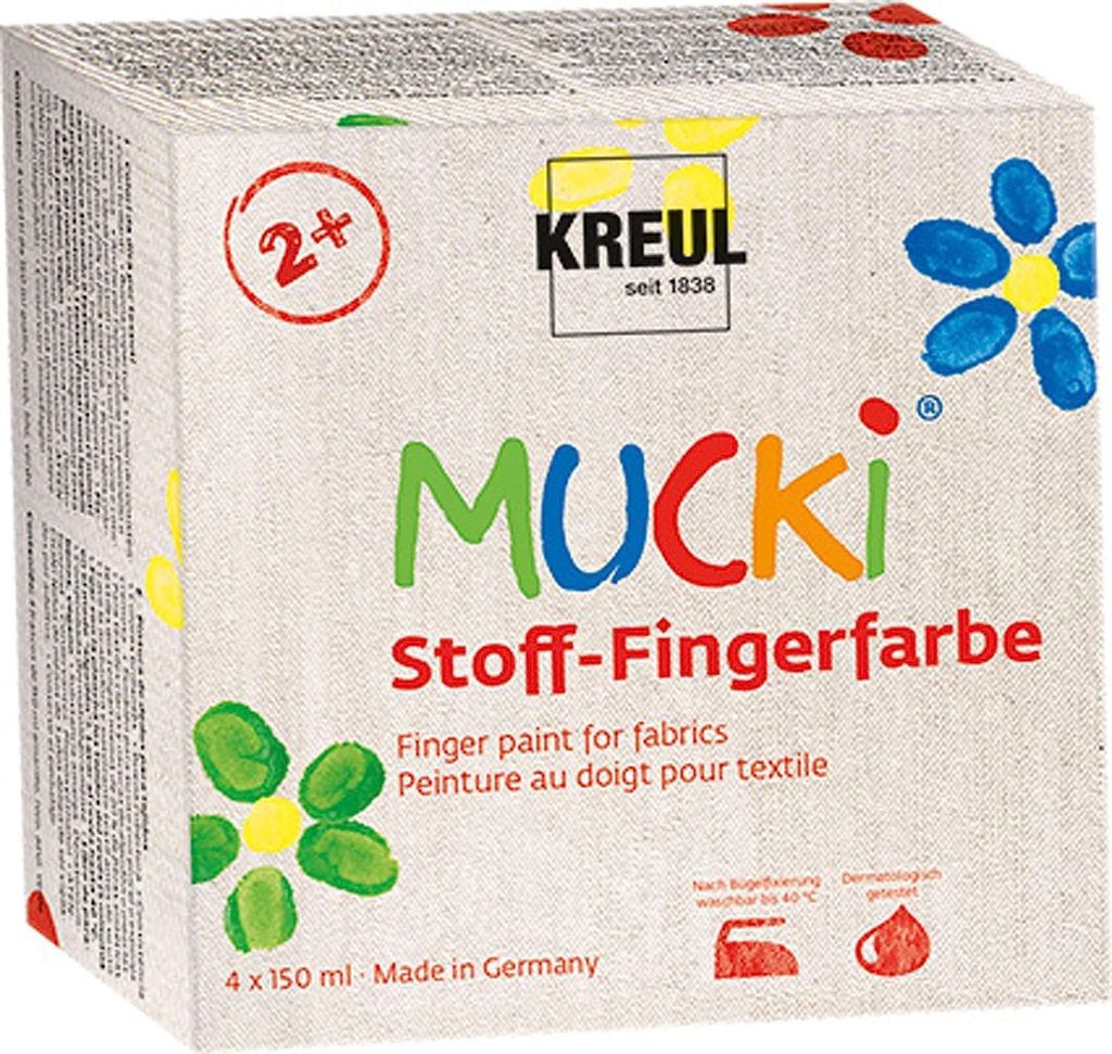 4 farby na textil KREUL MUCKI rôznych farieb 4 x 150,0 ml Obrázok produktu 