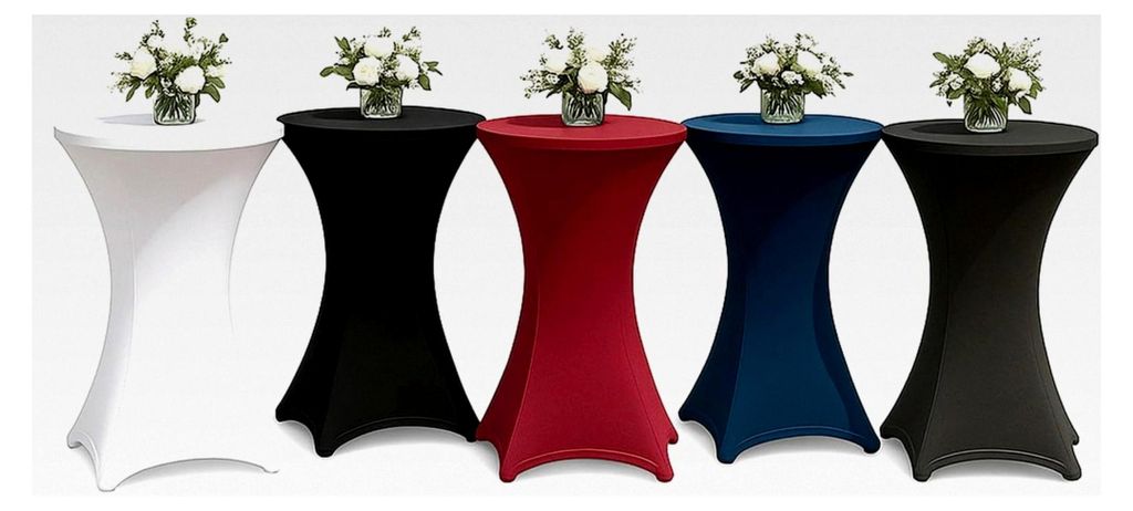 Stehtischhusse für Bistrotisch mit 4 verstärkten Fußlaschen, elastisch, Stretch, , Ø 60-65x110-120 cm, Bordeaux (1 Stück)