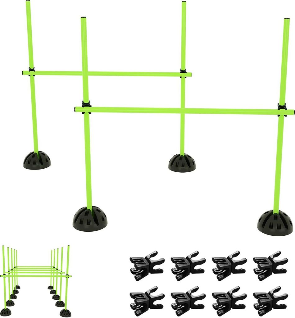 YUENFONG Agility Sprungstangen-Set, Trainingsstangen für konditionelles, Koordinationshürden , Dribbling und Beweglichkeit(Leuchtendes Grün)