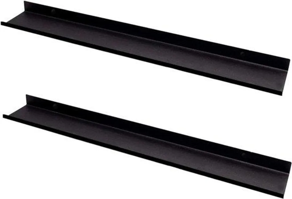 Étagères en métal noir 110 cm robustes et élégantes lot de 2 pièces